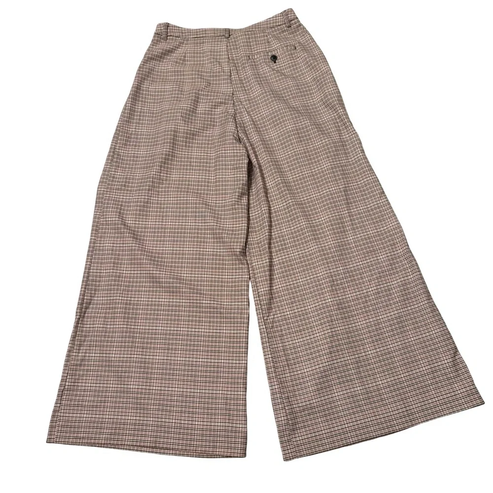 Maeve Anthropologie The Avery Pleated Wide-Leg Trousers: Plaid Edition, Sz 12 - Picture 7 of 13